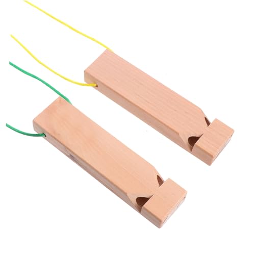 HEALSOPTHY 2 Stück Holz Zugpfeife Musikinstrument Kreativ Handarbeit Glatte Oberfläche Zugpfeifen Geräuschfördernd Hörförderung für Jungen Mädchen Zufällige Farbe Zufällige Farbe von HEALSOPTHY