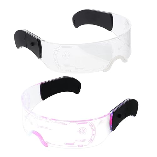 HEALSOPTHY 2 Stück LED Luminous Brille Futuristische Partybrille für Halloween Neujahr Hochzeiten und Mehr Unvergessliche Fotos Fröhliche HEALSOPTHY 2 Stück LED Luminous Brille Futuristische Partybrille für Halloween Neujahr Hochzeiten und Mehr Unvergessliche Fotos Fröhliche von HEALSOPTHY