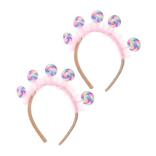 HEALSOPTHY 2 Stück Lollipop Haarreif für Teiliges Niedliche Süße Kopfbedeckung für Geburtstagsfeiern Karneval und Alltagskleidung Strapazierfähigem Kunststoff für Kleine Prinzessinnen von HEALSOPTHY