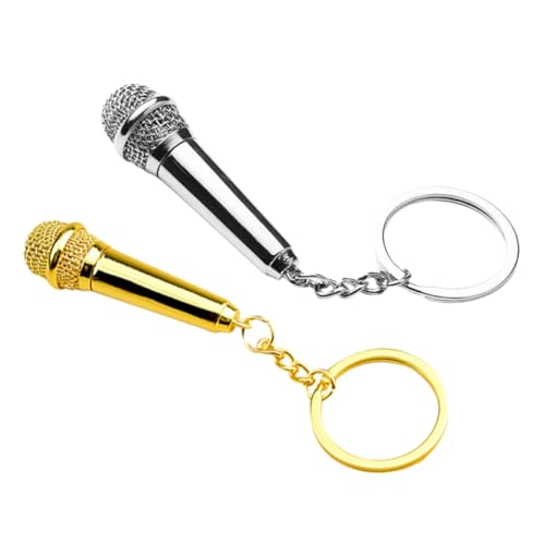 HEALSOPTHY 2 Stück Mikrofon Schlüsselanhänger Schlüsselanhänger Schlüsselanhänger Für Rucksäcke Musik Charm Armband Süßer Schlüsselanhänger Rucksack Charms Für Jungen Musik Charms von HEALSOPTHY