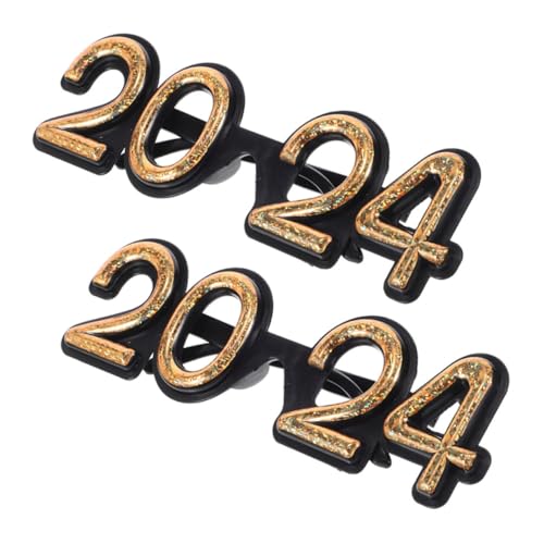 HEALSOPTHY 2 Stück Neujahrsbrille aus Robustem Pc-material Leichte Bequeme Partybrille als Foto-requisite für Silvesterfeiern und Festliche Jahreswechsel-events von HEALSOPTHY