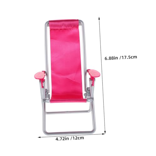 HEALSOPTHY 2 Stück Realistischer Mini Klappbarer Strandstuhl in Rosa Miniatur Deko für Puppenhaus Garten und Schreibtisch Kompakter Leichter Strandkorb mit Faltfunktion für Vielseitige von HEALSOPTHY