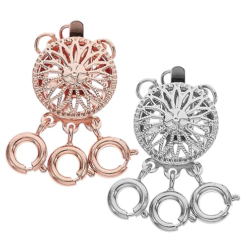 HEALSOPTHY 2 Stück Schmuckschnalle für Halsketten schmuckherstellung schmuck machen Schmuckaccessoire Armbandverschlüsse geschichtete Halskette Verschlüsse Karabinerverschlüsse Kupfer von HEALSOPTHY
