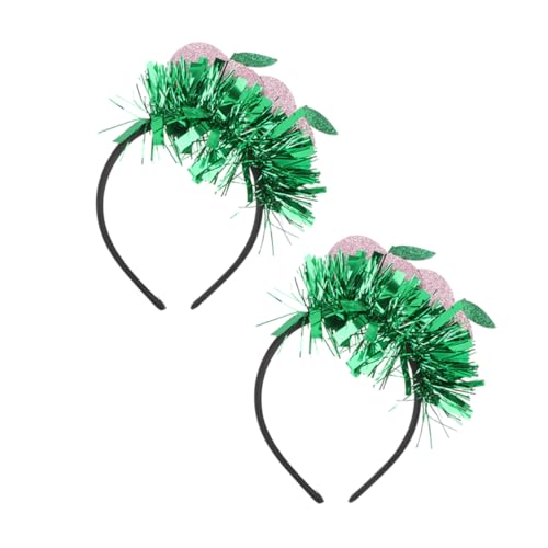 HEALSOPTHY 2 Stück Teiliges Pfirsich Stirnband mit Glitzer Hawaiianisches Luau Party Accessoire Flexibles Vielseitiges Kopfschmuck für Damen und Sommerliches Festival Haarreif von HEALSOPTHY