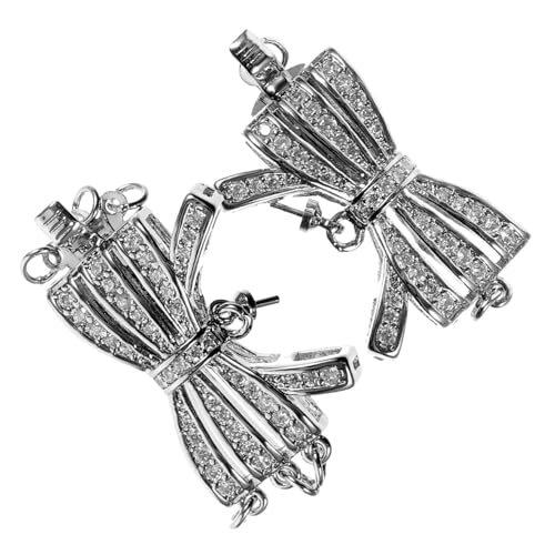 HEALSOPTHY 2 Stück Teiliges Schmuckverbinder Langlebiger Legierung Vielseitiger Mehrfach kettenverschluss für DIY Halsketten und Armbänder Kompakt Leicht Silberfarben für Schmuckherstellung von HEALSOPTHY