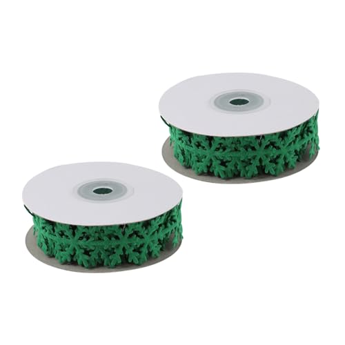 HEALSOPTHY 2 Stück Weihnachtliches Geschenkband Schneeflocken Motiv Grün Langlebiges Vliesstoff Geschenkverpackungsband Vielseitiges DIY Bastelband für Festliche Dekorationen und HEALSOPTHY 2 Stück Weihnachtliches Geschenkband Schneeflocken Motiv Grün Langlebiges Vliesstoff Geschenkverpackungsband Vielseitiges DIY Bastelband für Festliche Dekorationen und von HEALSOPTHY