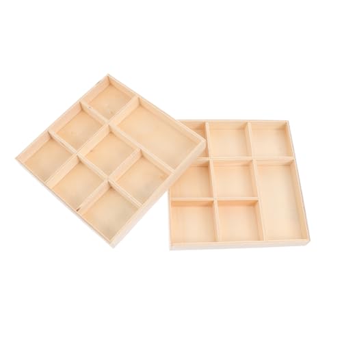 HEALSOPTHY 2 Stück Weihnachts-holz-aufbewahrungsboxen aus Holz DIY Handbemalt Fächer Desktop Organizer Langlebig Dekorativ für Zuhause und Büro Praktische Geschenkbox von HEALSOPTHY