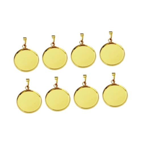 HEALSOPTHY 20 Stück Anhänger aus Edelstahl schmuckherstellung schmuck machen für freundinen Schmuck Geschenkset Cabochon Schlüssel DIY -Schmuckzubehör Anhänger-Halsketten-Set Golden von HEALSOPTHY