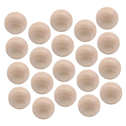 HEALSOPTHY 20 Stück Große Runde Holzperlen ohne Loch aus Natürlichem Lotus Holz Glatte Oberfläche Solide DIY Bastelperlen für Malen Schnitzen Schmuckherstellung und Dekoration von HEALSOPTHY