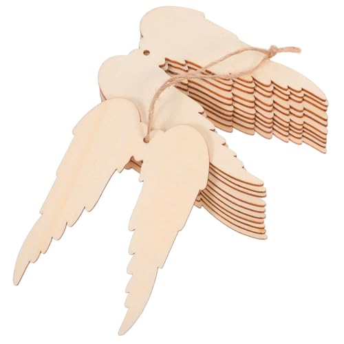 HEALSOPTHY 20 Stück Holz Engelsflügel Anhänger Unlackiert mit Loch zum Basteln DIY Holzflügel Dekoration für Weihnachten Hochzeit Geburtstag Party HEALSOPTHY 20 Stück Holz Engelsflügel Anhänger Unlackiert mit Loch zum Basteln DIY Holzflügel Dekoration für Weihnachten Hochzeit Geburtstag Party von HEALSOPTHY