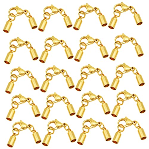 HEALSOPTHY 20 Stück Lederband Verschlüsse Multifunktionale Schmuckverbinder Einfache Hummer Clips für Armband und Halskette Lochgröße Goldfarben HEALSOPTHY 20 Stück Lederband Verschlüsse Multifunktionale Schmuckverbinder Einfache Hummer Clips für Armband und Halskette Lochgröße Goldfarben von HEALSOPTHY