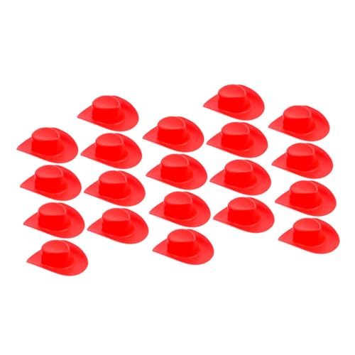 HEALSOPTHY 20 Stück Mini-Western-Cowboyhut Cowboyhüte Mini-Hut Minis Miniatur rosafarbener Cowboyhut für puppenkleidung Puppenhut Puppenhüte kleine Hüte basteln zarte kleine Hüte Plastik von HEALSOPTHY