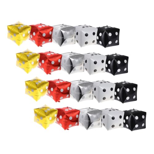 HEALSOPTHY 20 Stück Teiliges Aluminiumfolie Würfel Luftballon Themenparty Dekoration Würfelwürfel Ballons in Gold Silber Rot für Spielnacht Geburtstagsfeier HEALSOPTHY 20 Stück Teiliges Aluminiumfolie Würfel Luftballon Themenparty Dekoration Würfelwürfel Ballons in Gold Silber Rot für Spielnacht Geburtstagsfeier von HEALSOPTHY