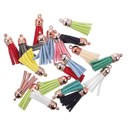 HEALSOPTHY 20 Stück Teiliges Bunter Quastenanhänger mit Roségoldfarbener Kappe Kleine Tassel Pendants Kunstleder für DIY Schmuck Basteln Schlüsselanhänger Dekoration HEALSOPTHY 20 Stück Teiliges Bunter Quastenanhänger mit Roségoldfarbener Kappe Kleine Tassel Pendants Kunstleder für DIY Schmuck Basteln Schlüsselanhänger Dekoration von HEALSOPTHY