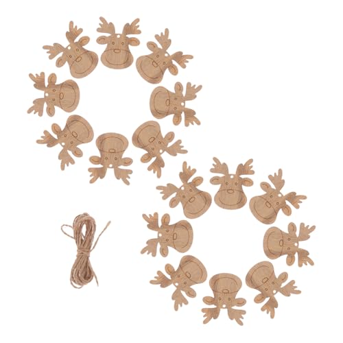 HEALSOPTHY 20 Stück Teiliges DIY Holz Rentier Anhänger Naturbelassene Holzscheiben mit Glatter Oberfläche für Weihnachtsbaum Basteln Kinderhandwerk und Festliche Dekoration Zuhause von HEALSOPTHY
