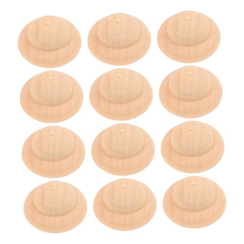 HEALSOPTHY 20 Stück Teiliges DIY Holzpuppen mützen Naturbelassene Bemalbare Holzpuppen hüte für Leicht Tragbar Fördert Kreative Gestaltung und Künstlerischen Ausdruck bei Mädchen für von HEALSOPTHY
