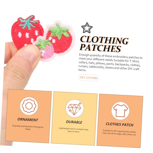HEALSOPTHY 20 Stück Teiliges Erdbeer Bügelflicken zum Aufbügeln Niedliche Gestickte Applikationen aus Strapazierfähigem zum Reparieren und Dekorieren von Kleidung Rucksäcken Taschen und HEALSOPTHY 20 Stück Teiliges Erdbeer Bügelflicken zum Aufbügeln Niedliche Gestickte Applikationen aus Strapazierfähigem zum Reparieren und Dekorieren von Kleidung Rucksäcken Taschen und von HEALSOPTHY
