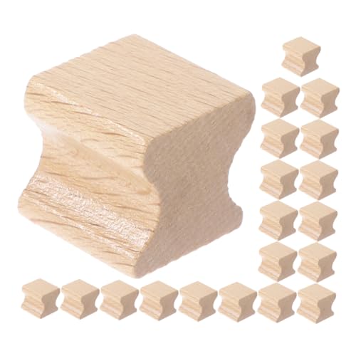 HEALSOPTHY 20 Stück Teiliges Gerillter Buchenholz stempelblanks Kleine Quadratische Holzstempel für DIY Scrapbooking Tagebuch und Bastelprojekte Langlebig Handlich Leicht zu Lagern von HEALSOPTHY