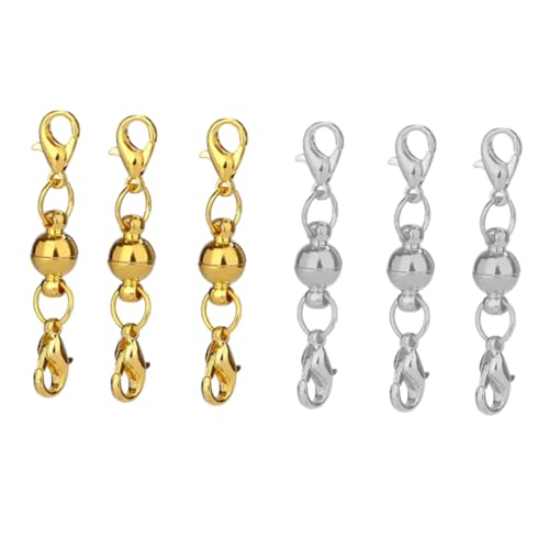 HEALSOPTHY 20 Stück Teiliges Magnetische Kugelverschlüsse in Silber und Gold Starke Haltekraft für Halsketten und Armbänder Einfache DIY Schmuckverschlüsse für Sichere Verbindung und Basteln von HEALSOPTHY