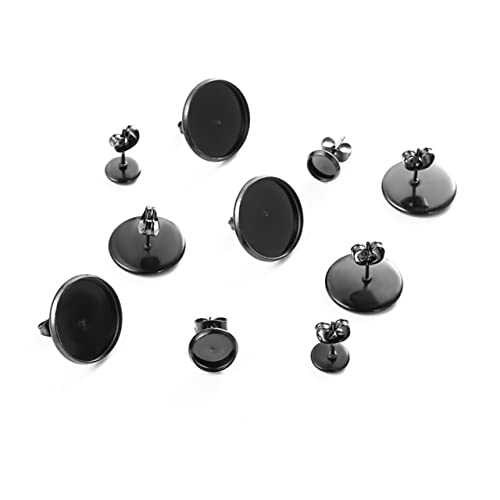 HEALSOPTHY 20 Stück Teiliges Ohrring Basis DIY Schmuckzubehör Schwarz Runde Ohrringe mit Ohrstopper für Kreative Schmuckherstellung Geeignet für Frauen und Mädchen Innendurchmesser von HEALSOPTHY