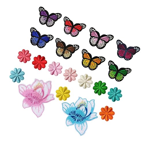 HEALSOPTHY 20 Stück Teiliges Selbstklebende Stoffblumen Patches Stereoskopische Applikationen für Kleidung Taschen und Diy Projekte Charmante Dekoration für Frauen von HEALSOPTHY