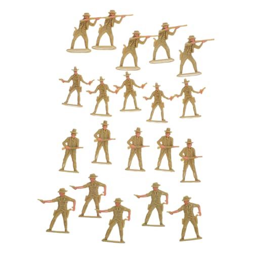 HEALSOPTHY 20 Stück Teiliges Western Cowboy Figuren Miniatur Modelle aus Robustem Kunststoff Detailreiche Tischdekoration für Sandtische Kreative Szenerie Gestaltung von HEALSOPTHY