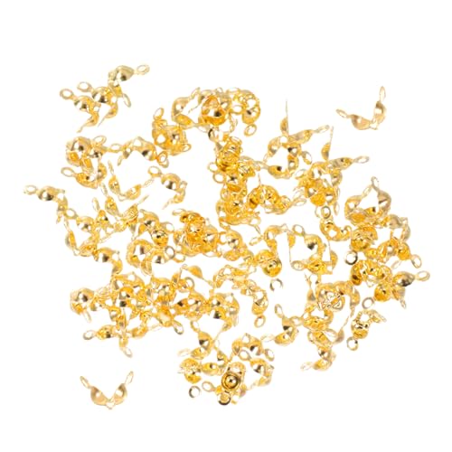 HEALSOPTHY 200 Stück Crimp Verschlüsse für Armbänder und Ohrringe Handwerk Zubehör mit Doppeltem Verschluss für DIY Schmuckprojekte Gold von HEALSOPTHY