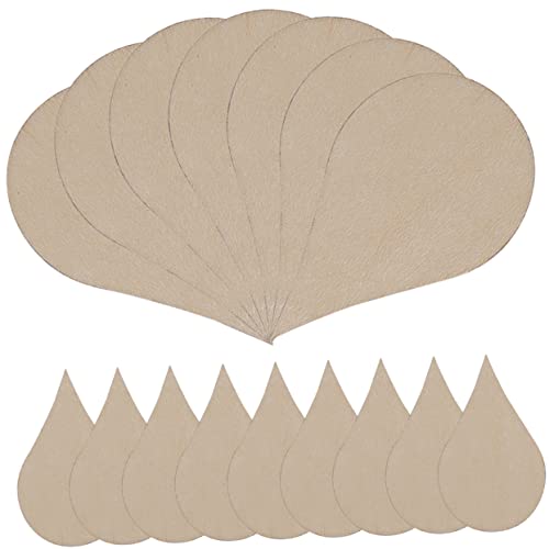 HEALSOPTHY 200 Stück DIY Holz Wasser Tropfen Cutouts Unbehandelte Holzformen für Bastelprojekte zum Malen und Dekorieren für Kreative DIY Ideen von HEALSOPTHY
