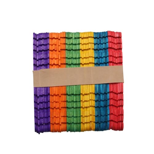 HEALSOPTHY 200 Stück DIY Holzleisten Buntes Sägezahn design Langlebige Holzmodellelemente für Basteln Kreative Bauprojekte Leicht Natürlich für Handarbeiten und Dekorationen von HEALSOPTHY