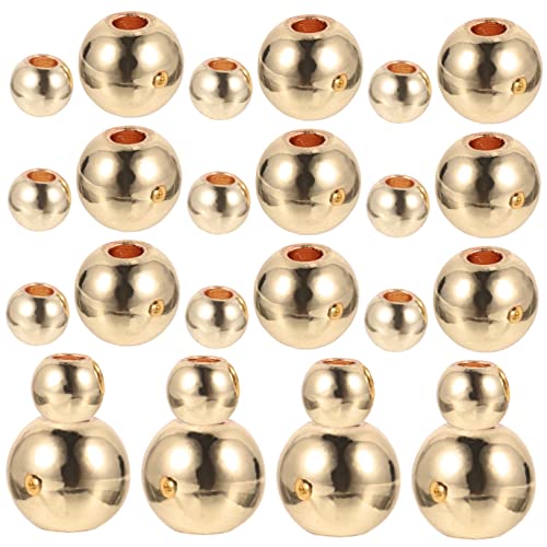 HEALSOPTHY 200 Stück DIY Metall Spacer Perlen Kupfer Runde Glatte Perlen für Armbänder und Hochwertige Lose Schmuckperlen für Basteln von HEALSOPTHY