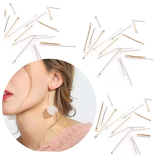 HEALSOPTHY 200 Stück DIY Ohrring Zubehör Verbindungsstäbchen für Dekorativen Schmuck Silber für Kreative Schmuckherstellung und Gemeinsames Basteln von HEALSOPTHY