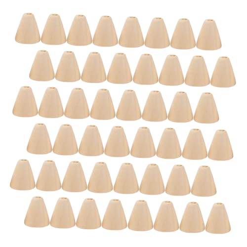 HEALSOPTHY 200 Stück Handperlenmaterial Schmuck Handgefertigte Holzperlen Natürliche Holzperlen Kegelförmige Perlen Unvollendete Abstandsperlen Makramee Holzschmuckperlen von HEALSOPTHY