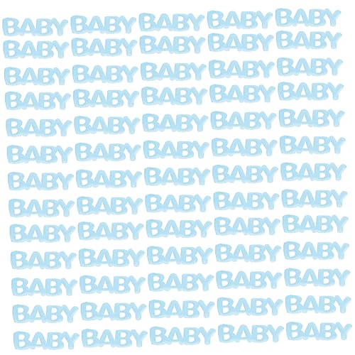 HEALSOPTHY 200 Stück Taufe Stoffaufkleber erste Braut- Junge Konfetti glänzt Fest Geburtstagstischdekorationen Babyparty -Dekorationen -Dekorationen Plastik Blue von HEALSOPTHY
