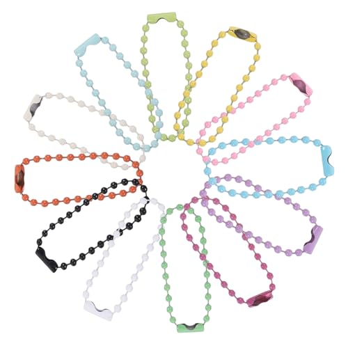 HEALSOPTHY 200 Stück Teiliges Buntes Kugelketten aus Lackiertem Eisen Vielseitige DIY Ketten für Schmuck Schlüsselanhänger und Anhänger Glänzende Oberfläche für Bastelprojekte und Dekoration von HEALSOPTHY