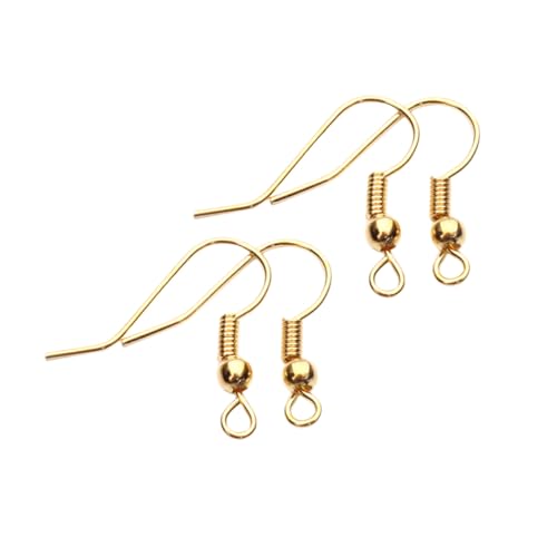 HEALSOPTHY 200 Stück Vergoldete Ohrhaken Ohrringteile Allergie Ohrschmuck Zubehör für Damen DIY Ohrhänger Schmuckherstellung von HEALSOPTHY