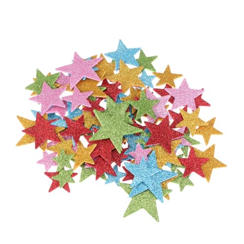 HEALSOPTHY 200 Stück glitzernde aufkleber scrabbook scrabook Grußkarten glitzer sticker wand stickers ästhetisch Dekorationen klein groß himmlisch Glitzersternaufkleber Stern-Herz-Aufkleber von HEALSOPTHY