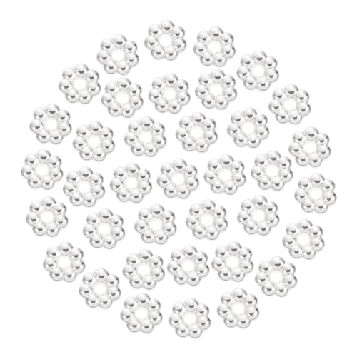 HEALSOPTHY 2000 Stück Teiliges Blumenförmige Abs Kunststoff Perlen Elektrobeschichtet DIY Schmuckzubehör für Armbänder Halsketten Bunte Bastelperlen zum Auffädeln für Kreative von HEALSOPTHY