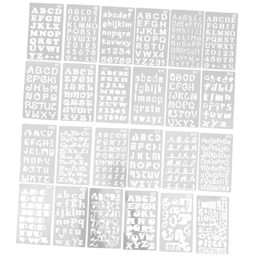 HEALSOPTHY 24 Stück Teiliges Buchstaben Schablonen aus Kreative Malvorlagen für Wandgestaltung Scrapbooking und DIY Kunstprojekte Wiederverwendbar Fein Geschnitten Sicher von HEALSOPTHY