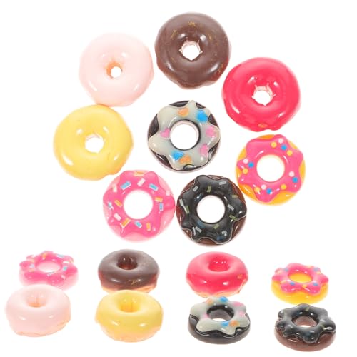 HEALSOPTHY 24 Stück Teiliges DIY Charm mit Süßen Realistischen Donut Anhängern in Gemischten Farben für Schmuckherstellung Schlüsselanhänger und Kreative Bastelprojekte von HEALSOPTHY