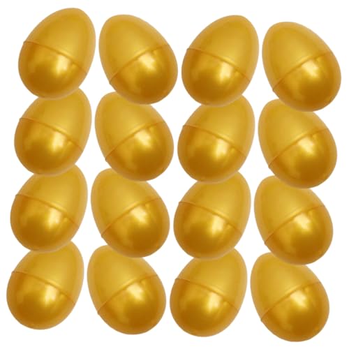 HEALSOPTHY 24 Stück Teiliges Goldene Kunststoff eier Befüllbare Party eierbox für Ostern DIY Überraschungsspielzeug für Osterfeiern Klassenpreise und Kreative Dekoration von HEALSOPTHY