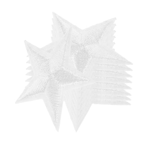 HEALSOPTHY 24 Stück Teiliges Weiße Stern Patches zum Aufbügeln Bestickte Fünfzackige Stern Applikationen Kleine Eisenaufnäher für Jeansjacken Kleidung Hüte Schuhe und DIY Dekoration von HEALSOPTHY
