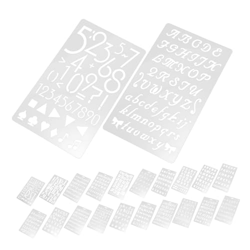 HEALSOPTHY 24 Stück Teiliges Wiederverwendbares Buchstaben und Zahlenschablonen aus Robustem Material Glatte Oberfläche Leicht zu Reinigen Vielseitige Malvorlagen für DIY Kunsthandwerk von HEALSOPTHY