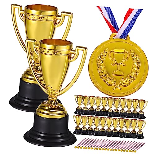 HEALSOPTHY 24Sätze Trophäen Goldene Pokale Medaillen für Sportwettbewerbe und Kindergeburtstage Belohnung für Teilnehmer Dekorative Preise HEALSOPTHY 24Sätze Trophäen Goldene Pokale Medaillen für Sportwettbewerbe und Kindergeburtstage Belohnung für Teilnehmer Dekorative Preise von HEALSOPTHY