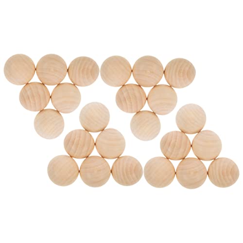 HEALSOPTHY 24Stücke Unvollendete Holzperlen DIY Bastelset Halbkugeln Holz für Handwerksprojekte für Schmuckherstellung Dekoration und Gestaltung von HEALSOPTHY