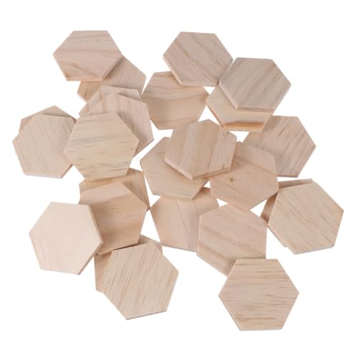 HEALSOPTHY 25 Stück Baumrinde Holzscheiben Ausschnitte Sechseckige Leere Karten Heimdekoration Leere Ornamente Hochzeitsfeierdekoration Unvollendet Leerzeichen Party Hexagon Hölzern von HEALSOPTHY