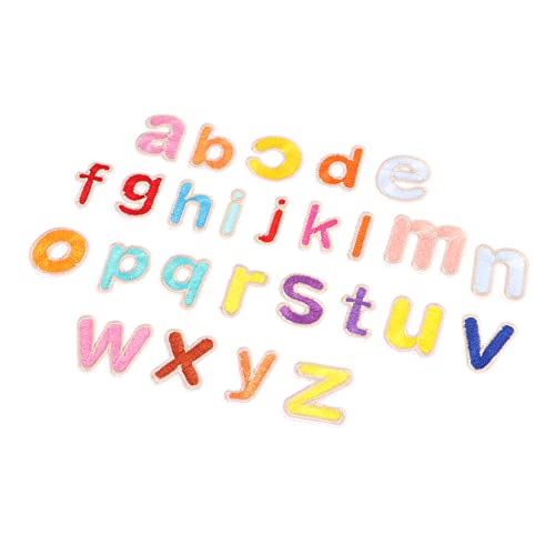 HEALSOPTHY 26 Stück Englische Buchstaben Patch Aufnäher aus Stoffbuchstaben Und für klebrige Buchstaben Aufkleber mit Buchstabenstickerei klein Kleidung Dekoration Kleiderflicken Vliesstoff von HEALSOPTHY