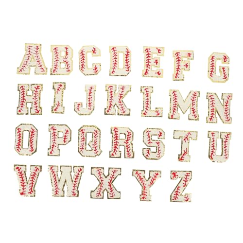HEALSOPTHY 26 Stück Teiliges Besticktes Alphabet Bügelflicken Farbige Applikationen mit Goldrand Langlebige DIY Aufbügelflicken für Kleidung Rucksäcke Schuhe und Textilreparatur von HEALSOPTHY