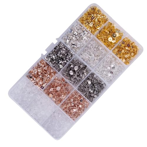 HEALSOPTHY 2600 Stück Teiliges DIY Ohrschmuck Ohrstecker Verschlüsse Ohrhaken Schmuckzubehör für Ohrringherstellung und Reparatur von HEALSOPTHY