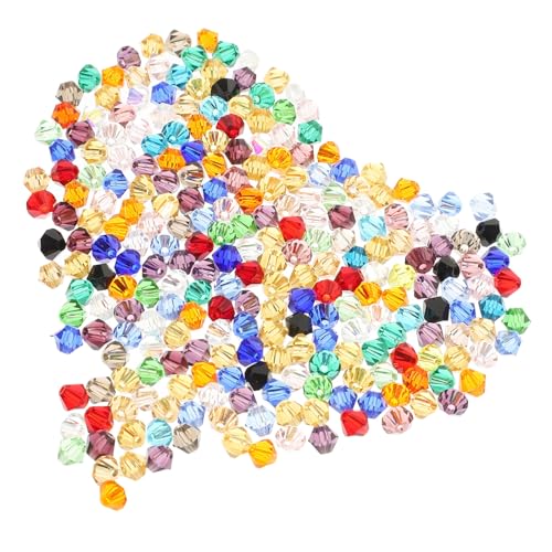 HEALSOPTHY 280 Stück Teiliges Facettierte Glasperlen Bunte Lose Perlen für Armbänder Halsketten und Schmuckherstellung Glatte Oberfläche für DIY Schmuck und Bastelprojekte von HEALSOPTHY