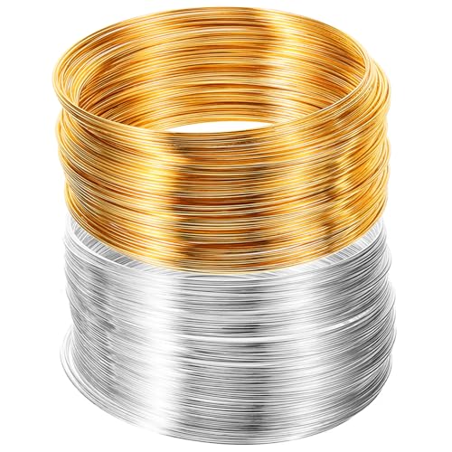 HEALSOPTHY 2Rollen Multifunktions Edelstahldraht DIY Schmuckdraht für Bastelbedarf für Ohrringe Armbänder und Mehr Langlebig und Farbbeständig von HEALSOPTHY
